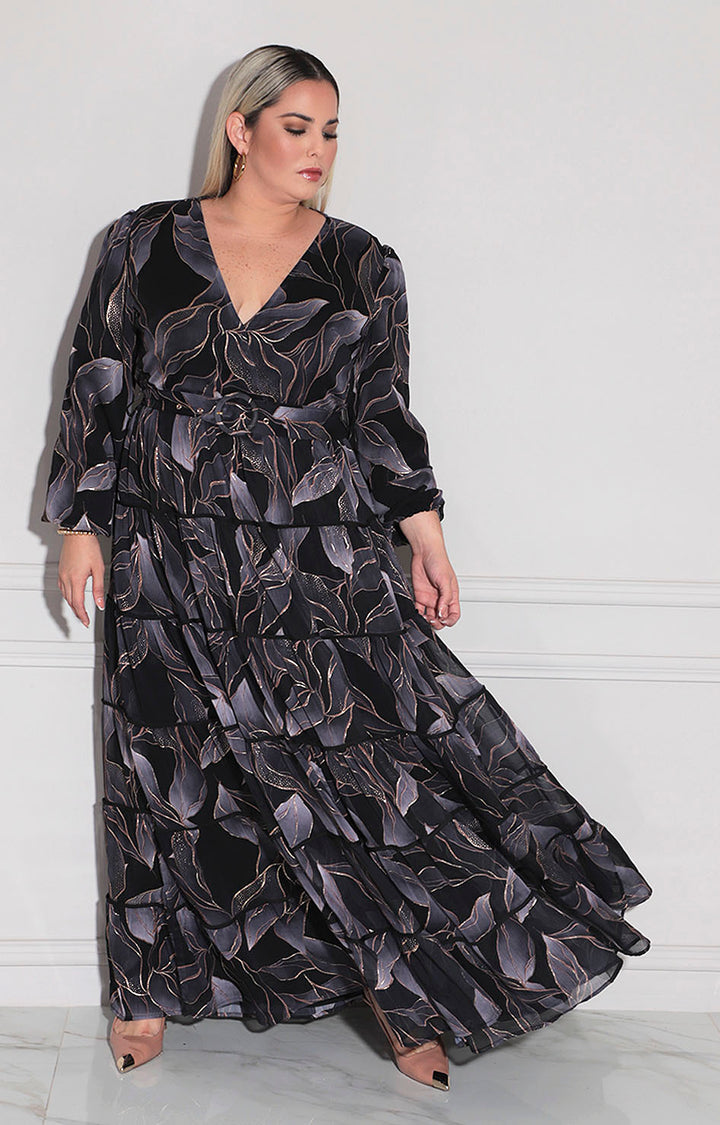 Vestido negro floral