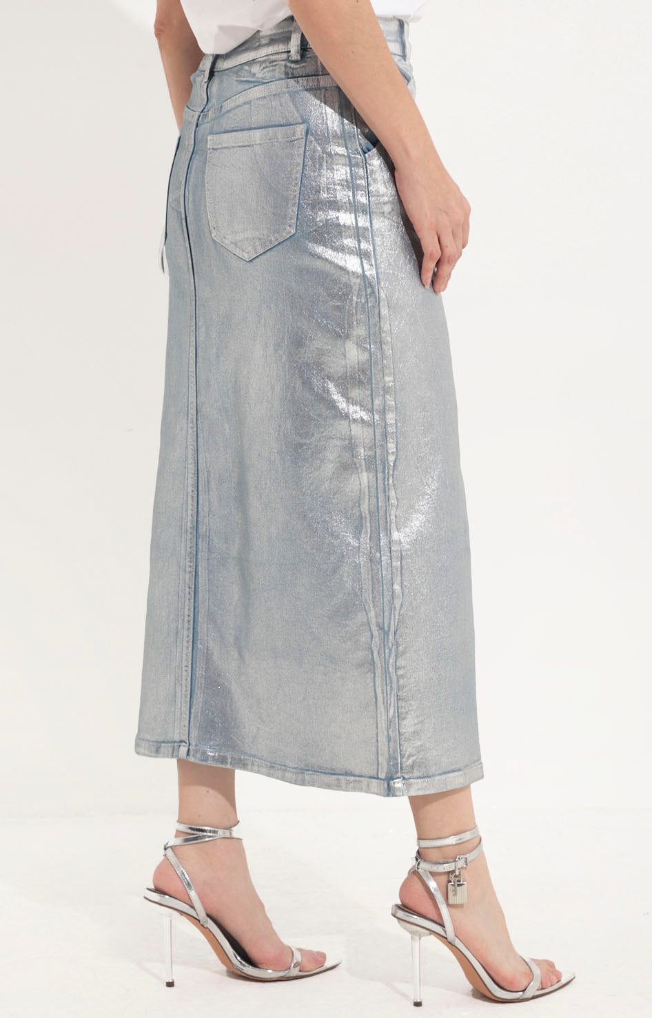 Falda de mezclilla en plata - FALDA Boutiquemirel 