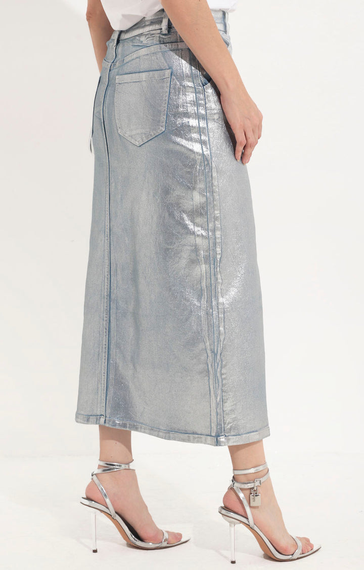 Falda de mezclilla en plata - FALDA Boutiquemirel 