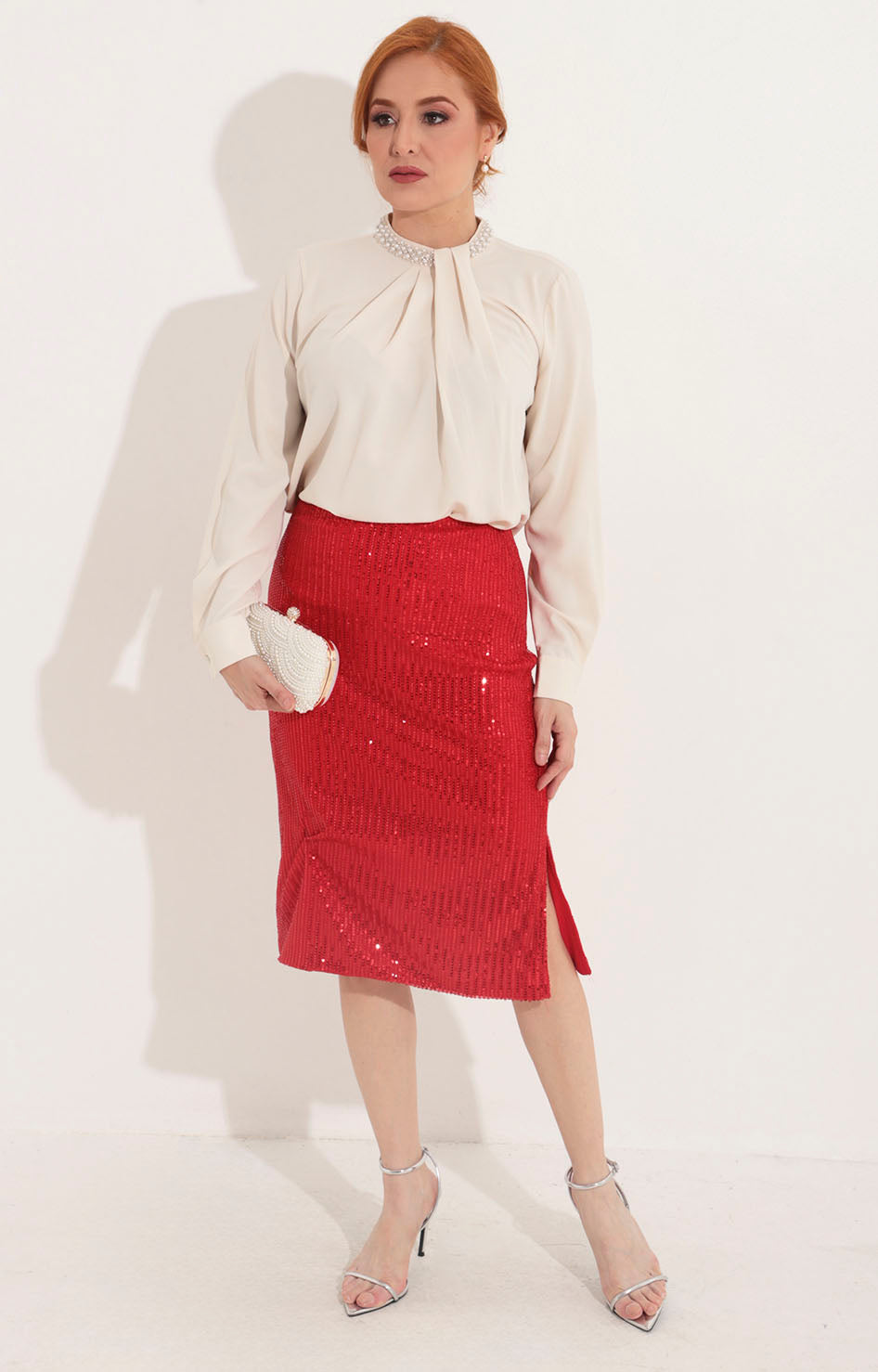 Falda roja de lentejuela - FALDA Boutiquemirel 