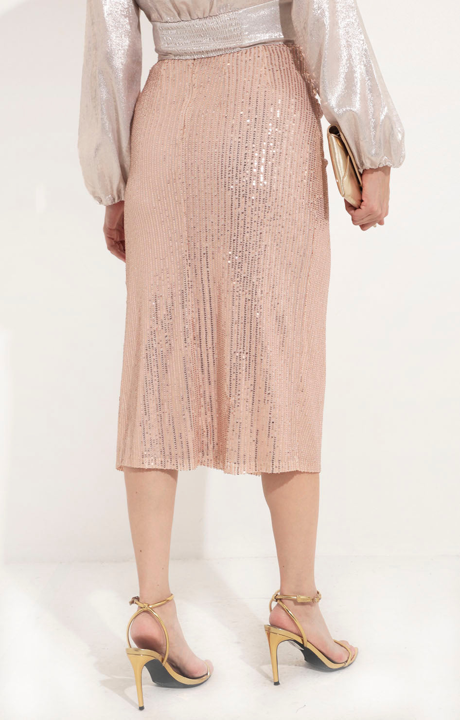 Falda beige con lentejuelas - FALDA Boutiquemirel 