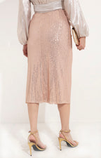 Falda beige con lentejuelas - FALDA Boutiquemirel 