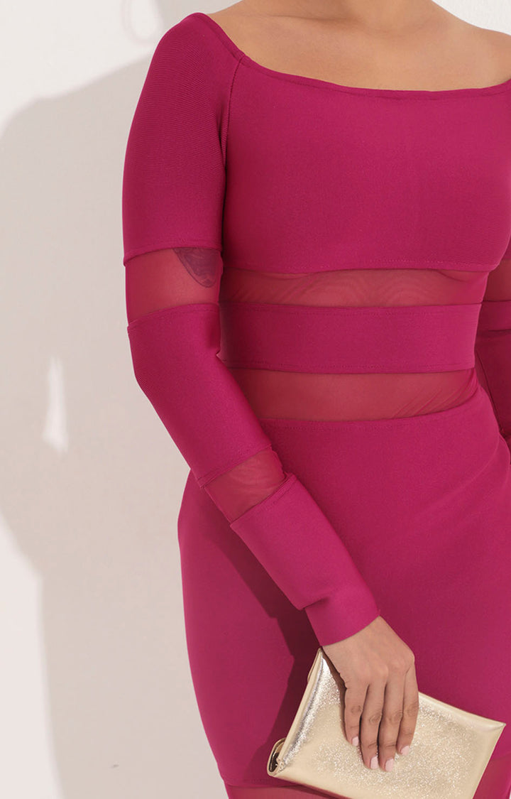 Vestido magente con mangas - VESTIDO Boutiquemirel 