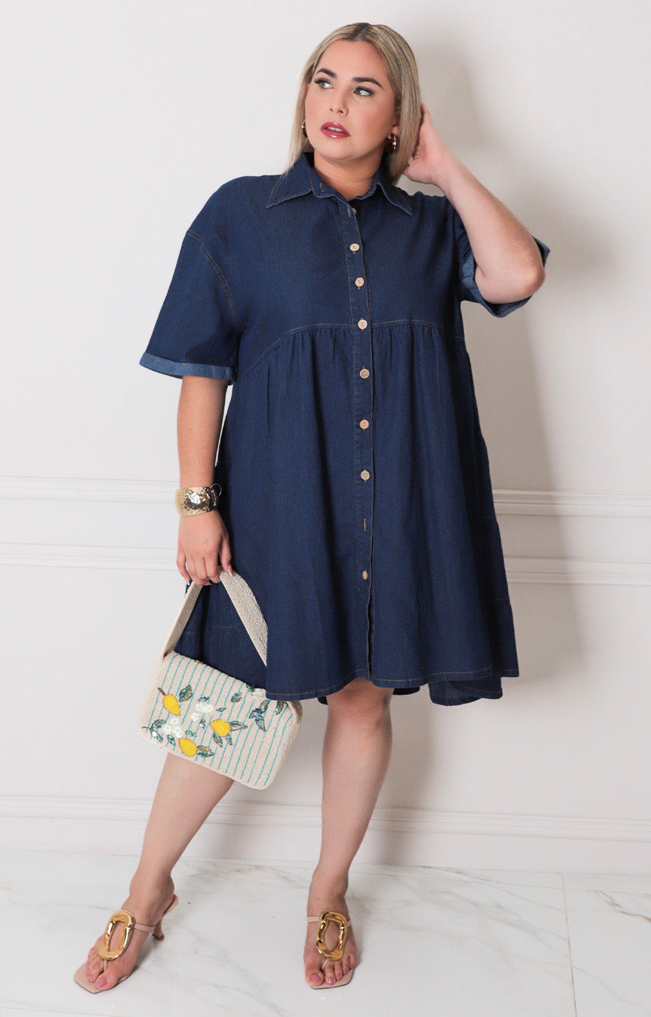 Vestido corto de mezclilla - VESTIDO CORTO CURVY Boutiquemirel 