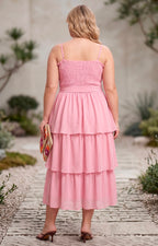 Vestido de tirantes con tablones - VESTIDO LARGO CURVY Boutiquemirel 