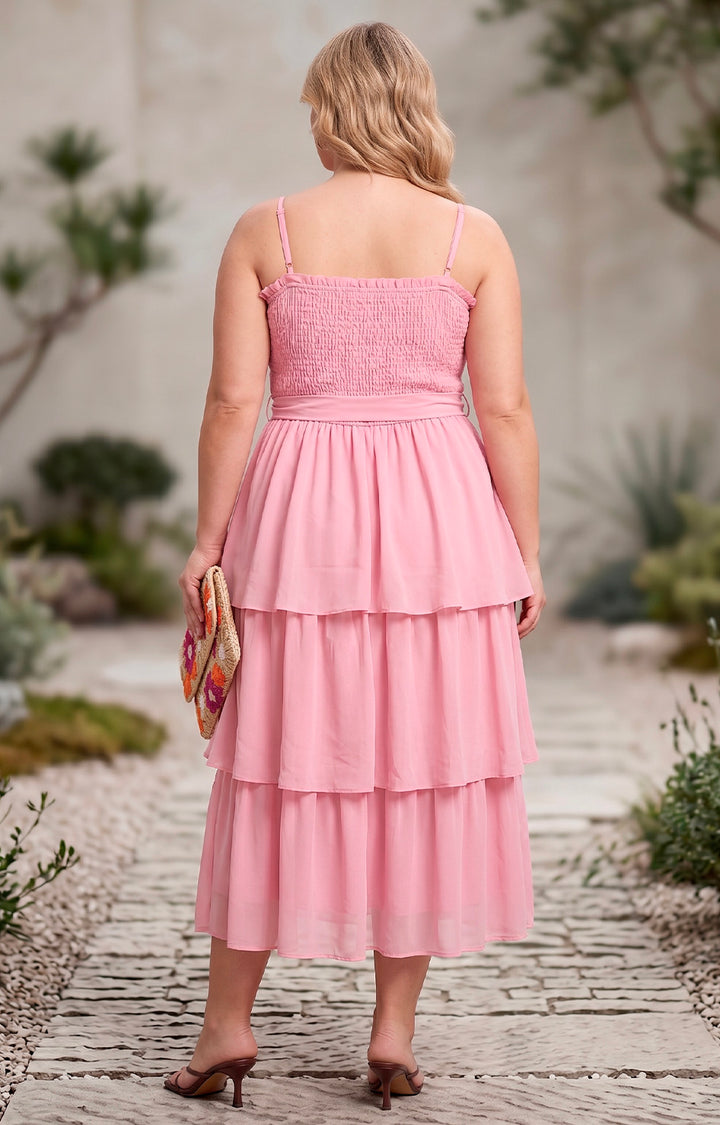 Vestido de tirantes con tablones - VESTIDO LARGO CURVY Boutiquemirel 