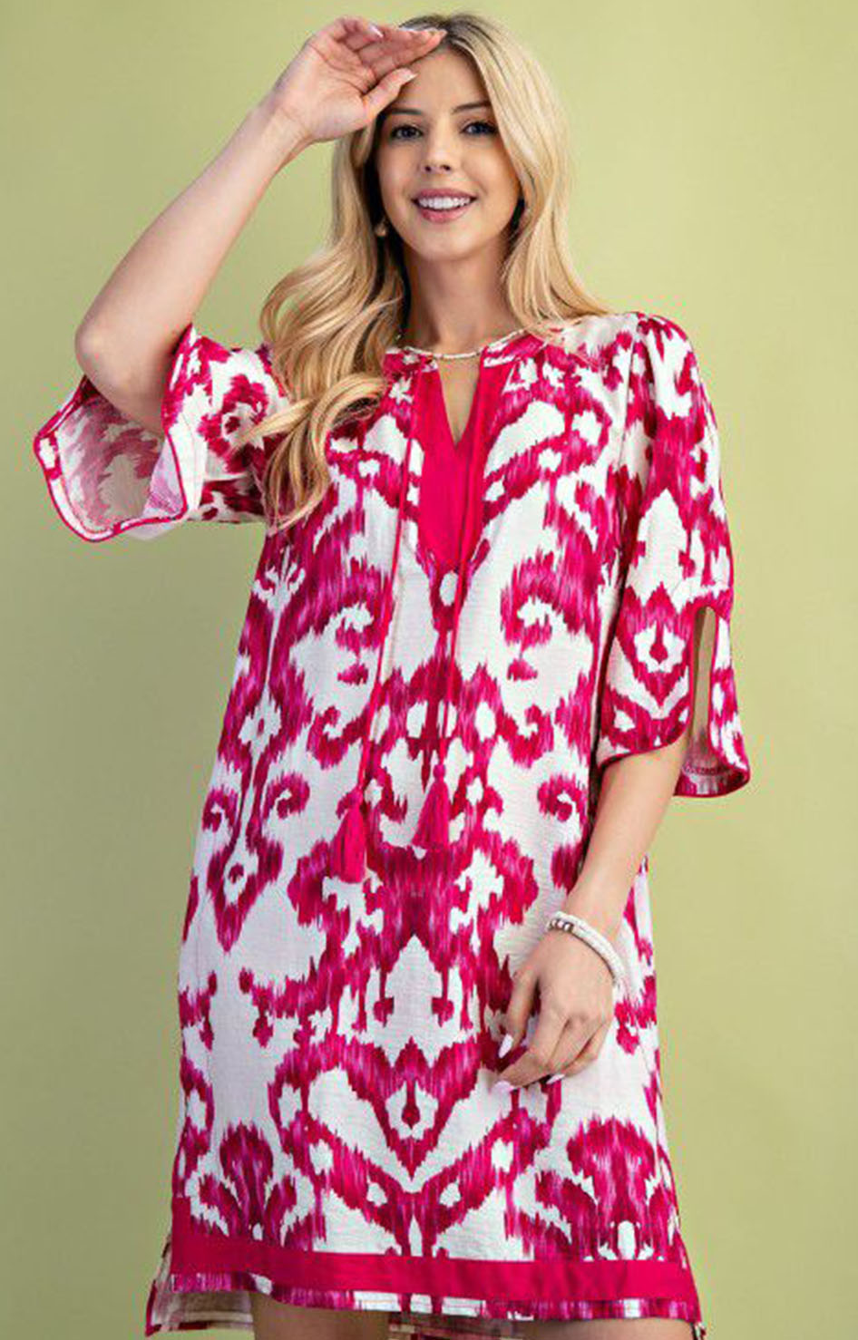Vestido fucsia estampado - VESTIDO Boutiquemirel 