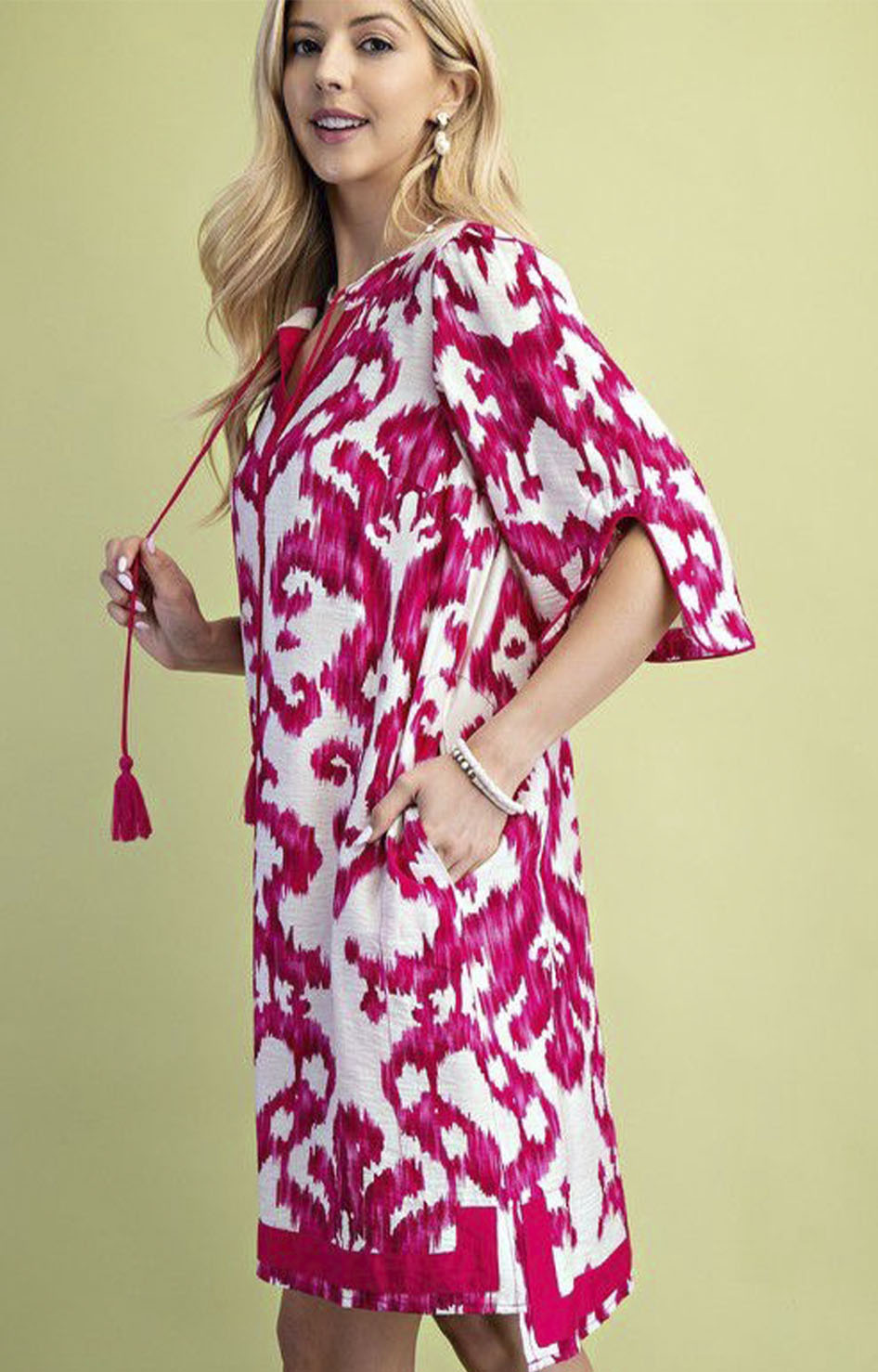 Vestido fucsia estampado - VESTIDO Boutiquemirel 