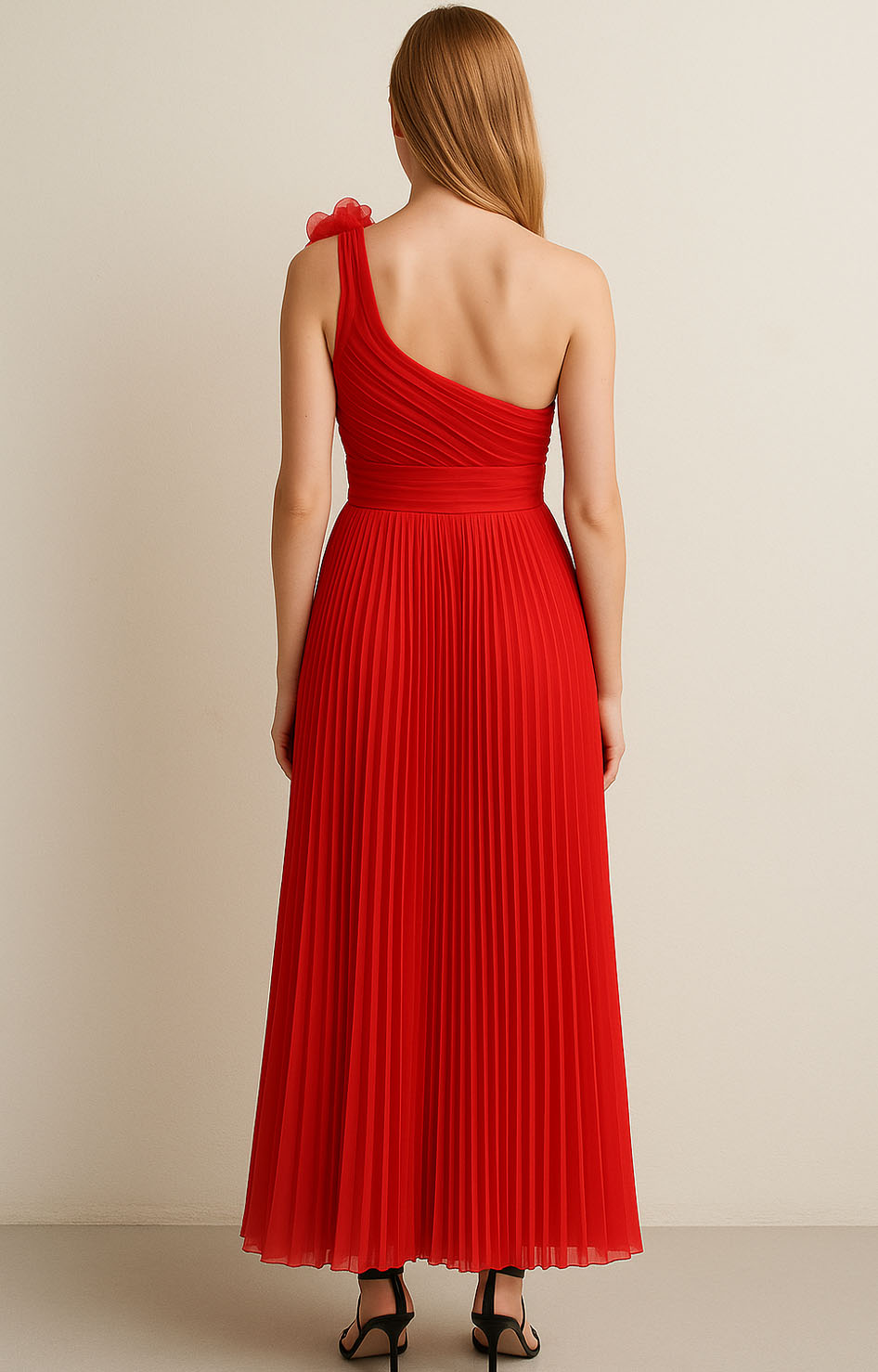 Vestido rojo plisado - VESTIDO Boutiquemirel 
