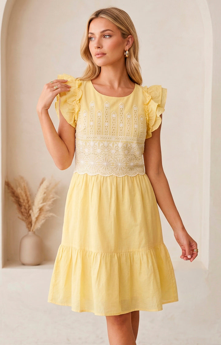 Vestido amarillo - VESTIDO CORTO REGULAR Boutiquemirel 