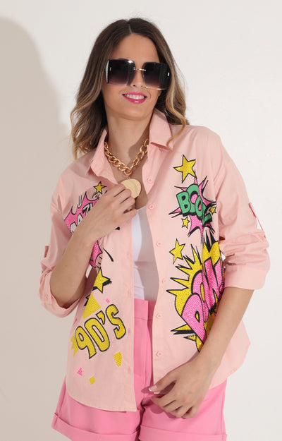Blusa camisera rosa - BLUSA Boutiquemirel 