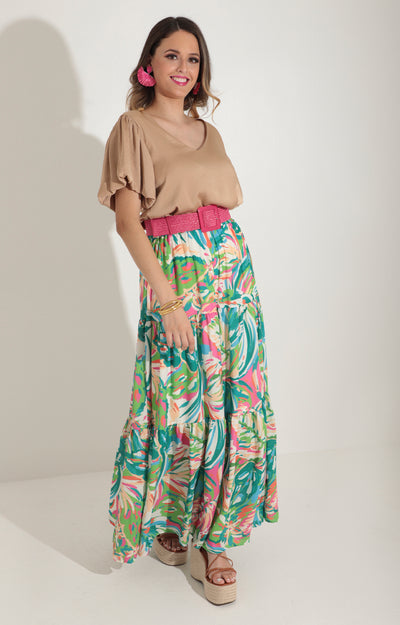 Maxi falda estampada multi color - FALDA Boutiquemirel 