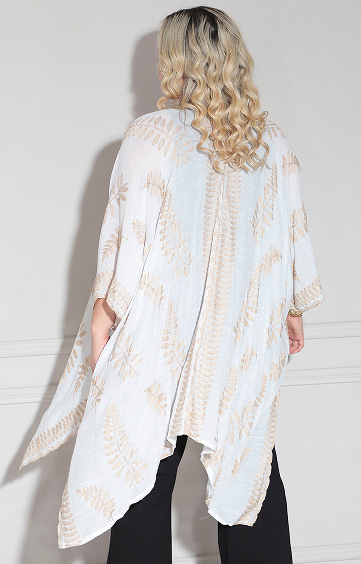 Kimono blanco bordado