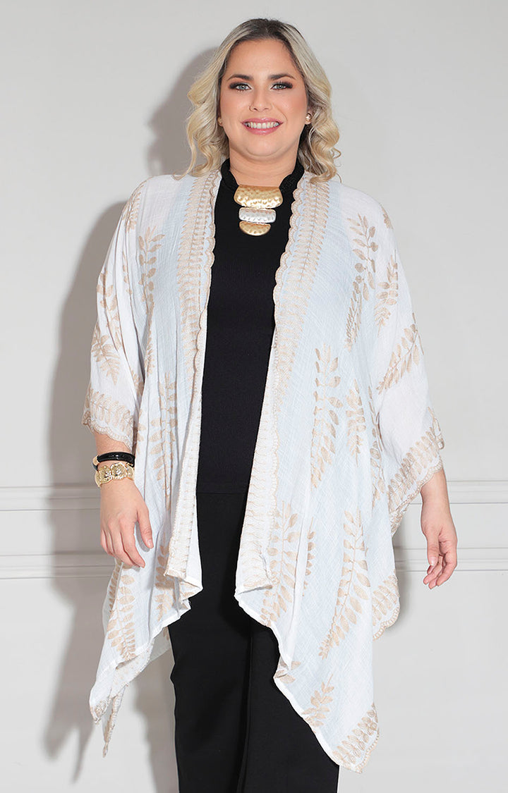 Kimono blanco bordado