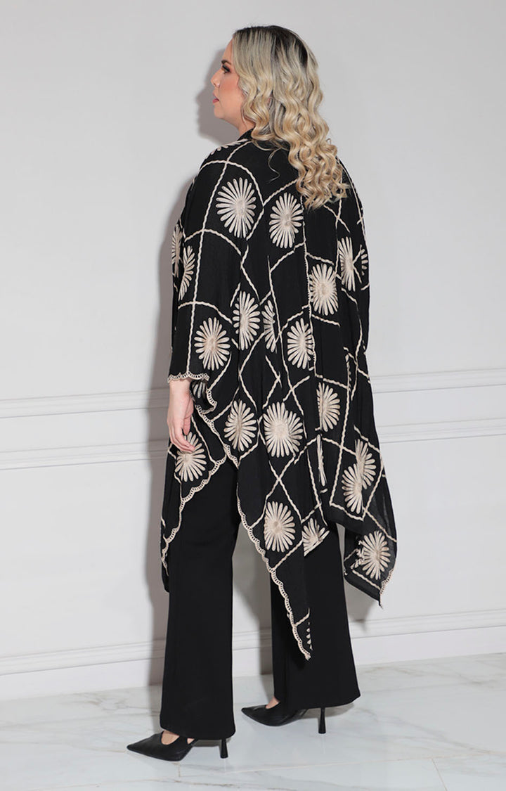 Kimono negro floral