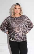 Blusa café estampada - BLUSA Boutiquemirel 