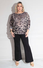 Blusa café estampada - BLUSA Boutiquemirel 