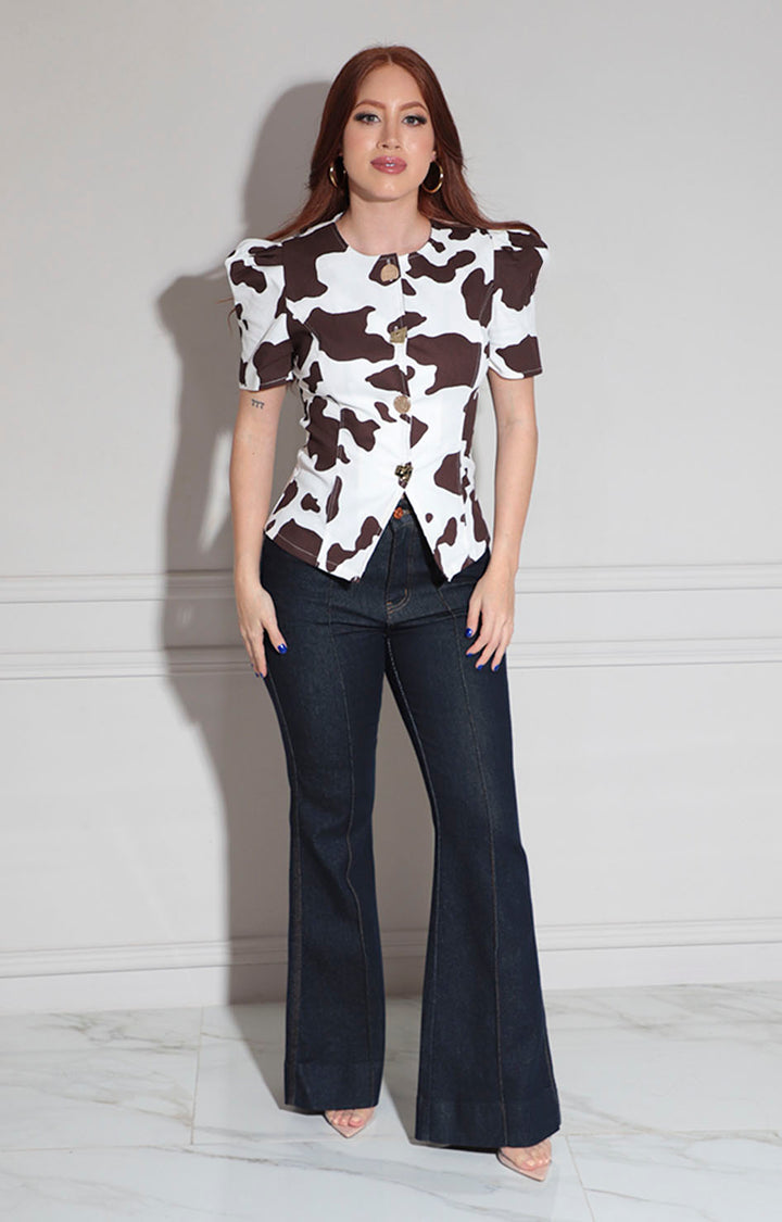 Blusa blanca cow