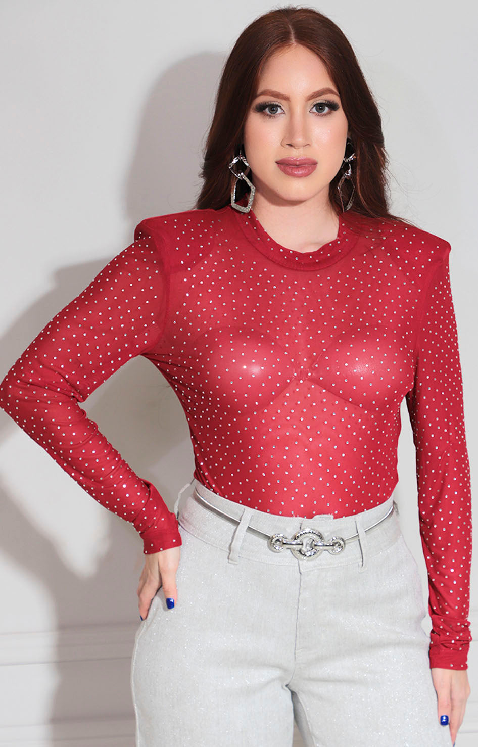 Pantiblusa roja con brillos - BLUSA Boutiquemirel 