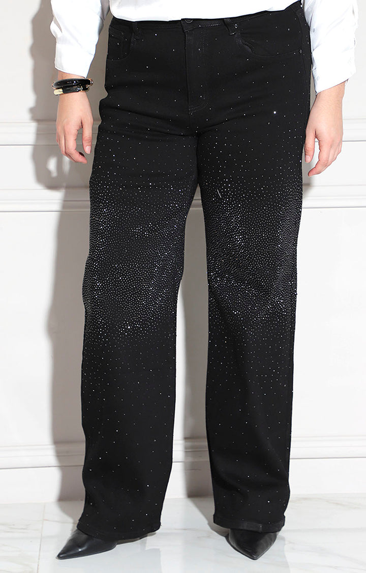 Pantalón negro con brillos