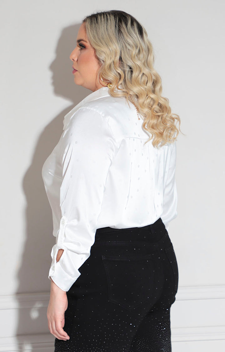 Camisera satinada blanca