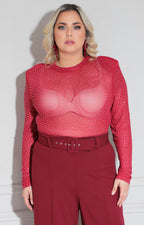 Pantiblusa roja con brillos - BLUSA XL Boutiquemirel 