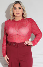 Pantiblusa roja con brillos - BLUSA XL Boutiquemirel 