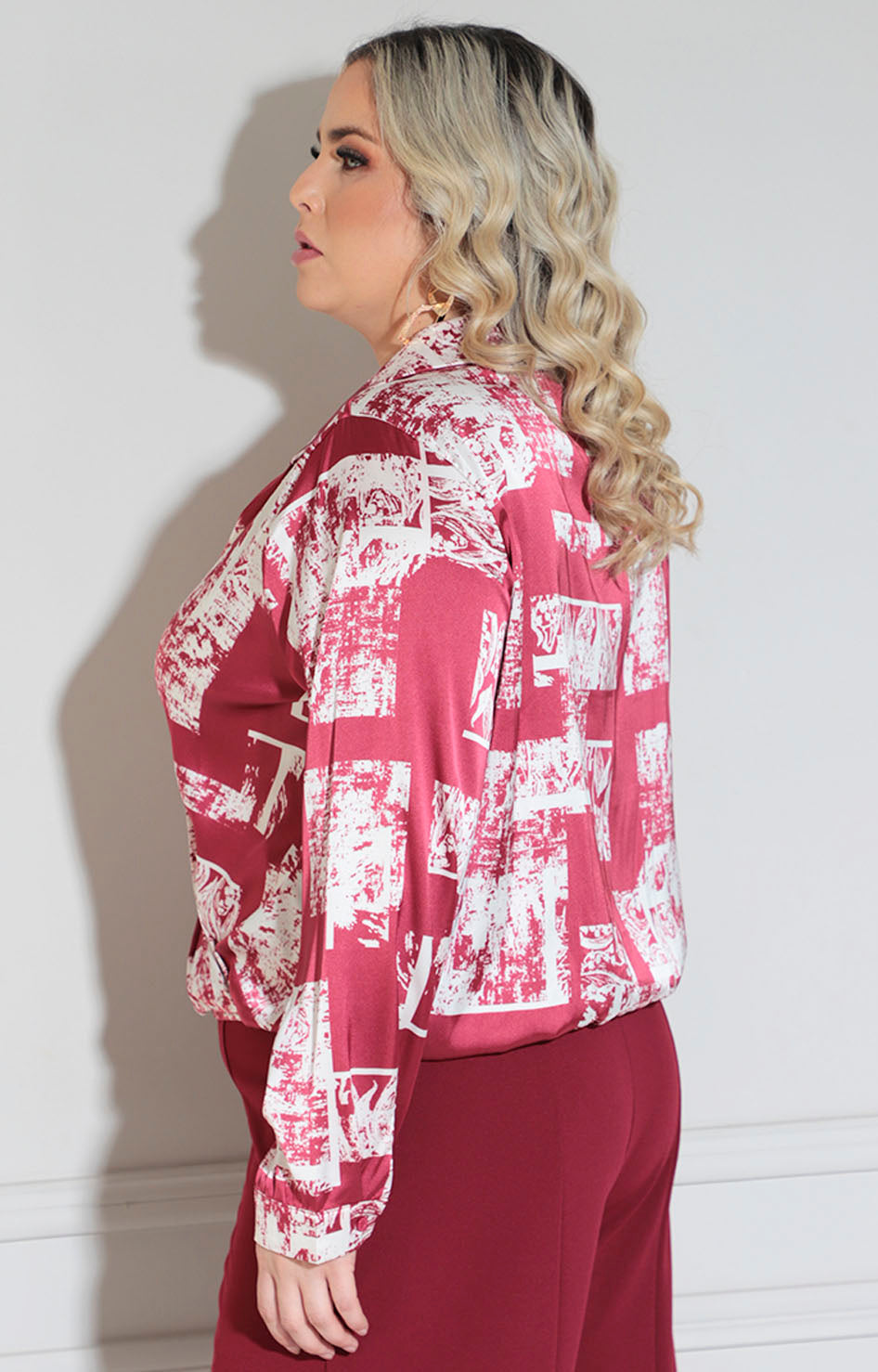Blusa vino estampada