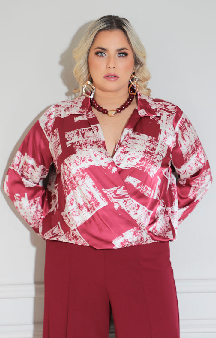 Blusa vino estampada