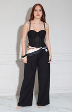 Pantalón negro con mascada - PANTALON Boutiquemirel 