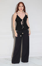 Blusa negra con lazos - BLUSA Boutiquemirel 