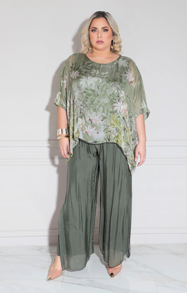 Conjunto de seda verde - CONJUNTO Boutiquemirel 