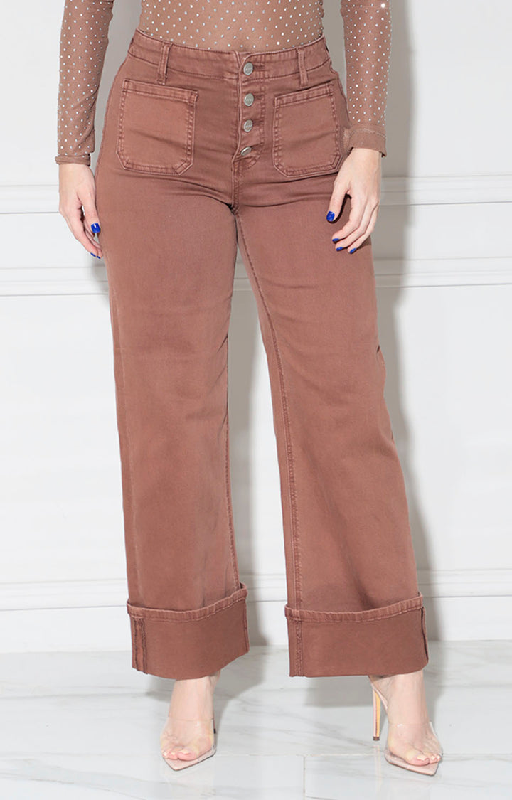 Pantalón de mezclilla café