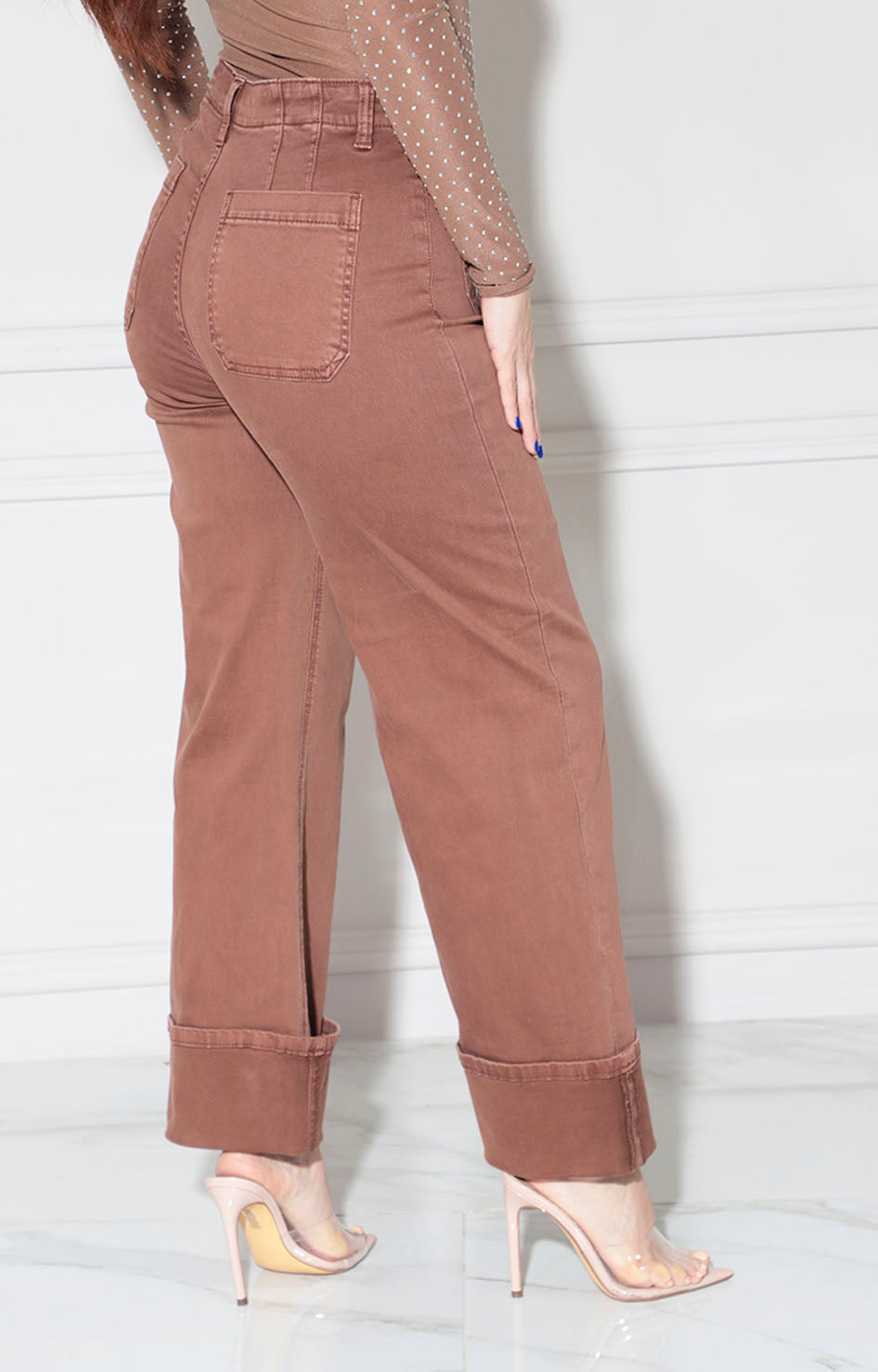 Pantalón de mezclilla café