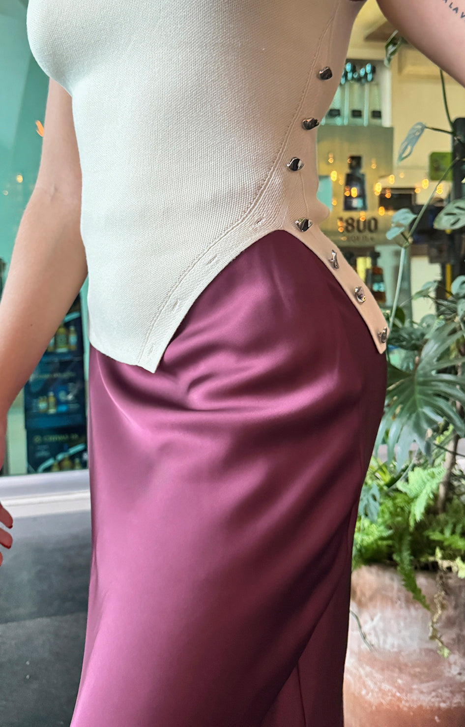 Falda satinada magenta - FALDA Boutiquemirel 