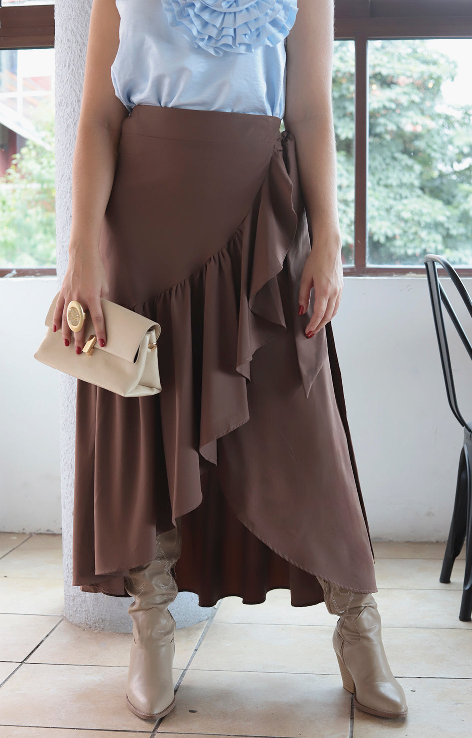 Falda envolvente café - FALDA Boutiquemirel 