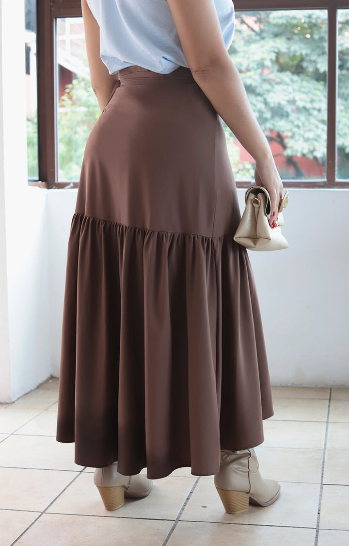 Falda envolvente café - FALDA Boutiquemirel 