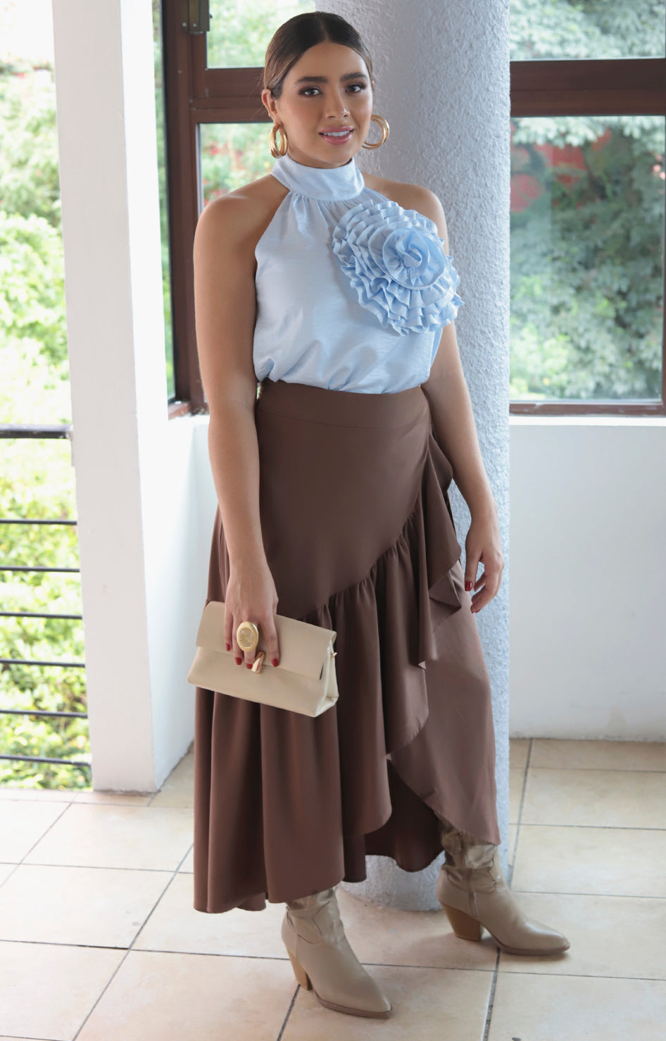 Falda envolvente café - FALDA Boutiquemirel 