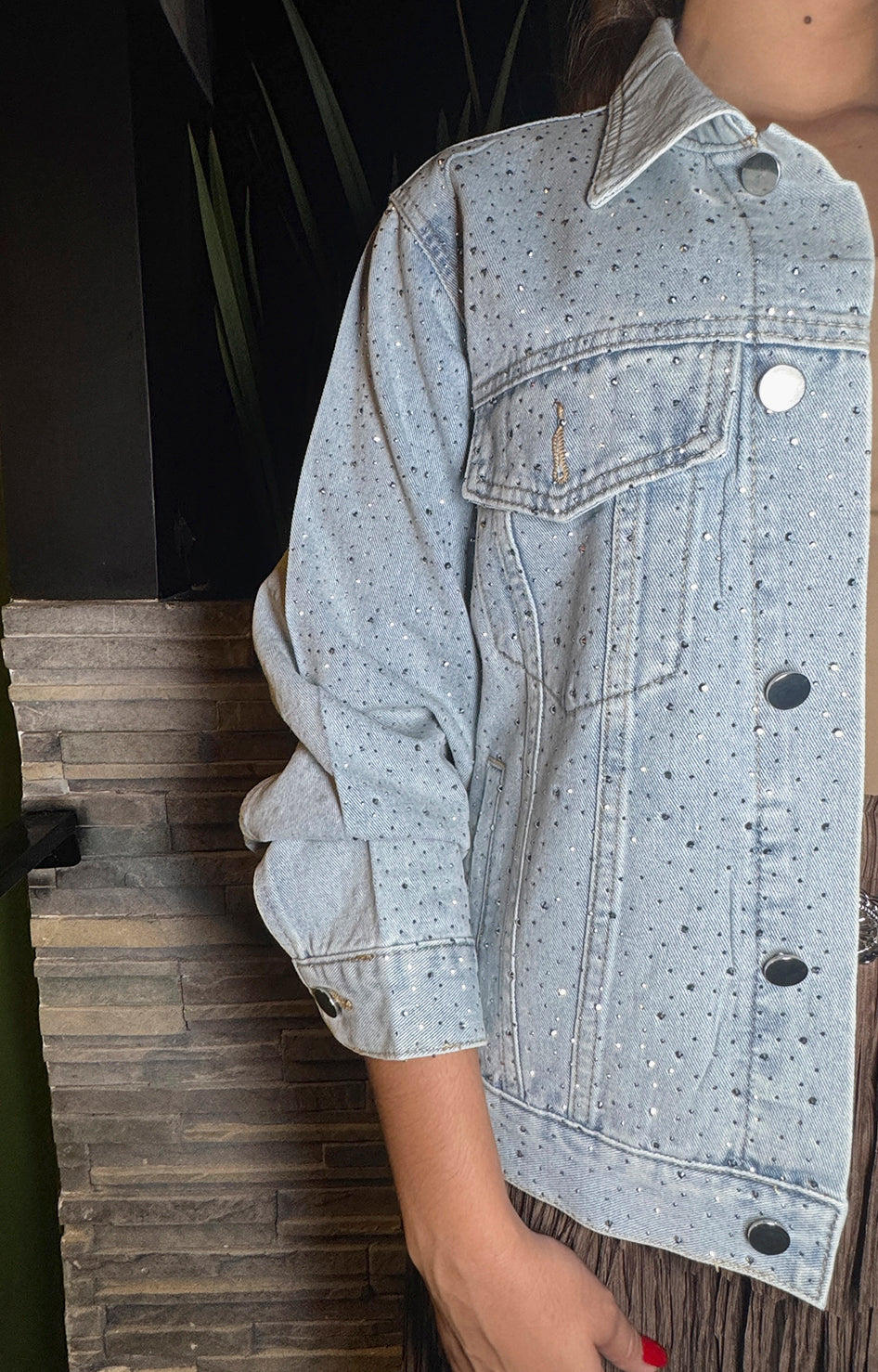 Chamarra denim con brillos - CHAMARRA Boutiquemirel 