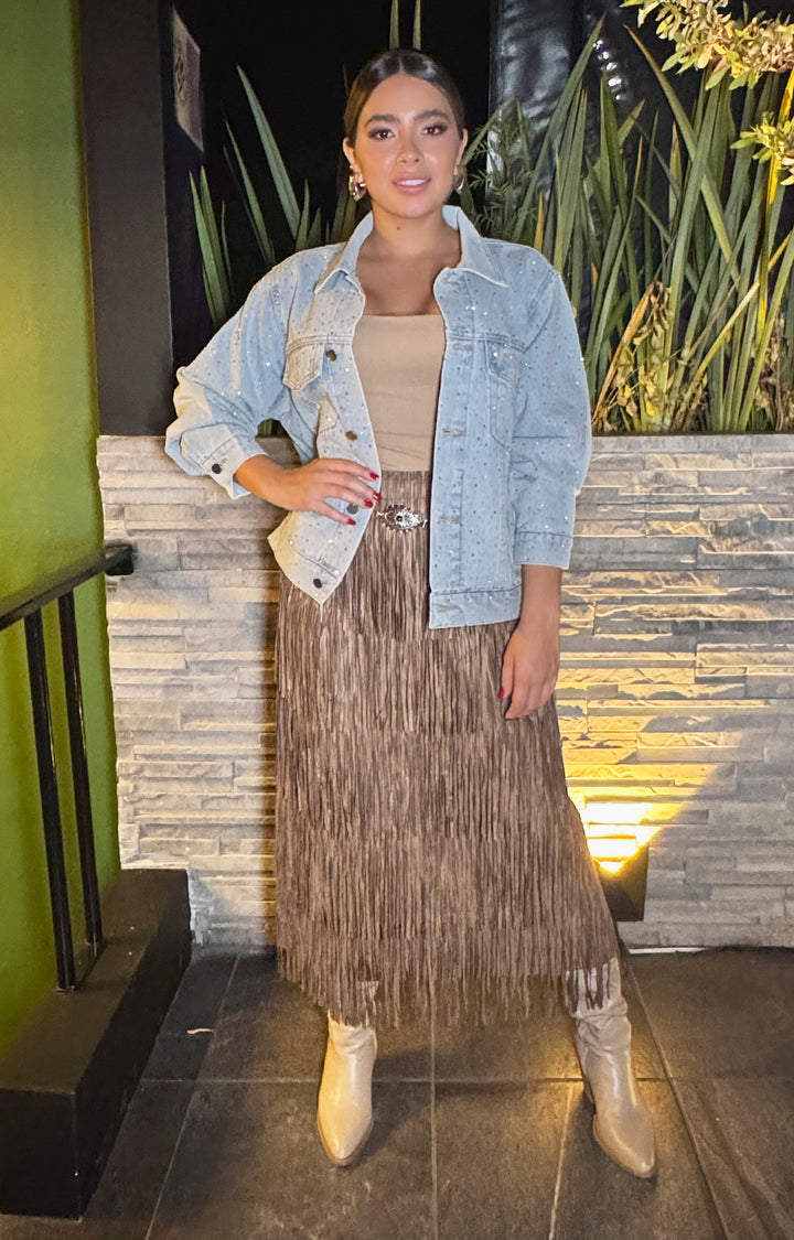 Chamarra denim con brillos - CHAMARRA Boutiquemirel 