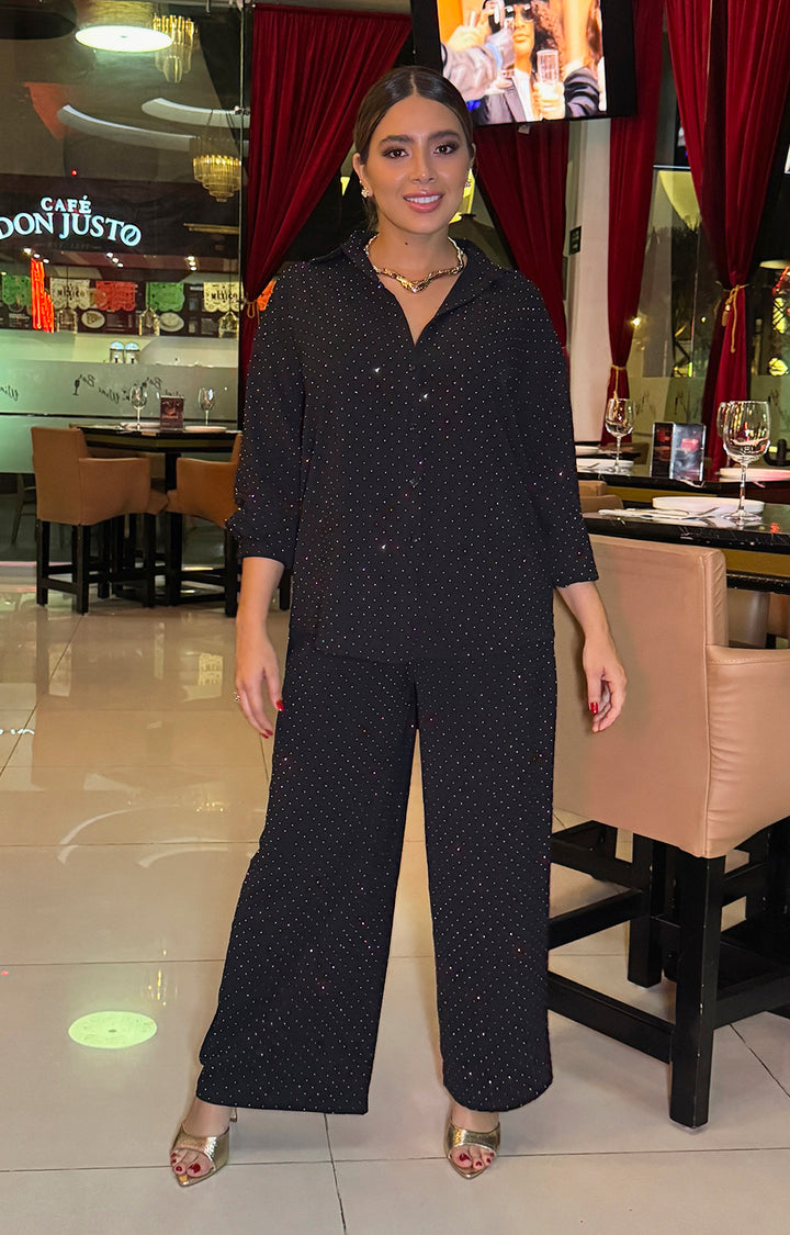 Conjunto negro con brillos - CONJUNTO Boutiquemirel 