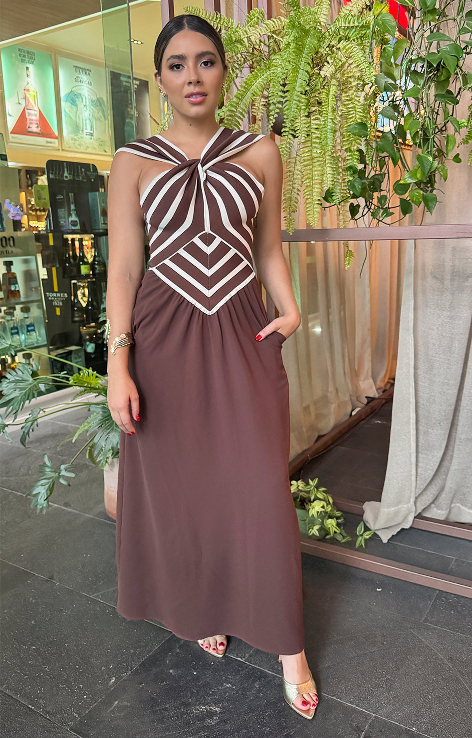 Vestido café - VESTIDO Boutiquemirel 