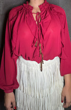 Blusa vino con escarolas - BLUSA Boutiquemirel 