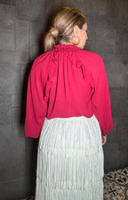 Blusa vino con escarolas - BLUSA Boutiquemirel 