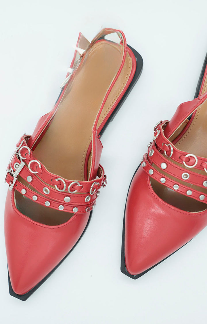 Flats rojas con estoperoles - ZAPATO Boutiquemirel 