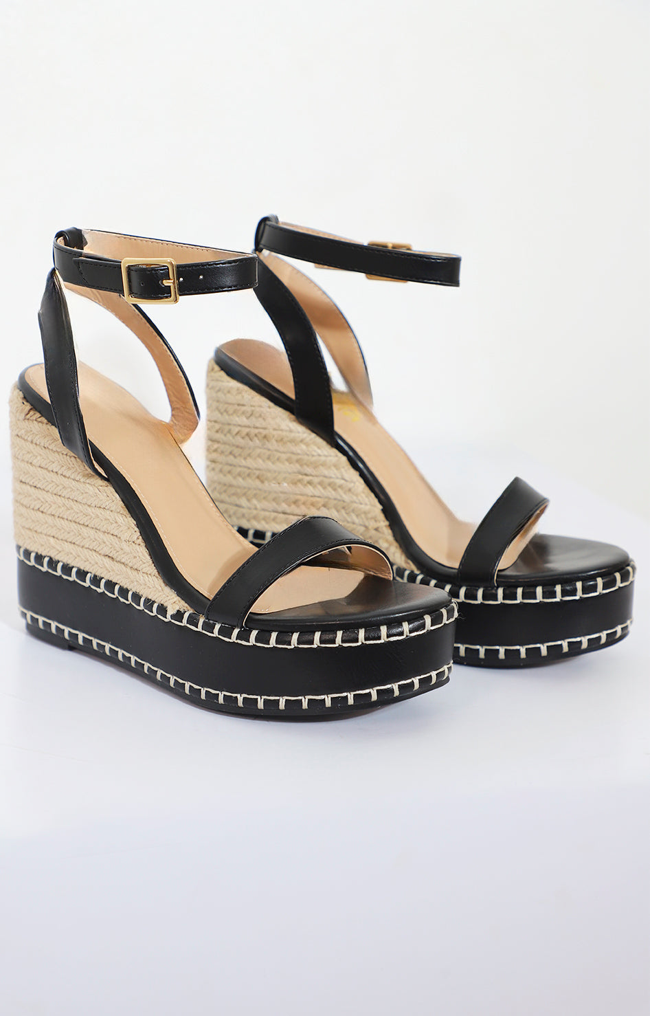 Plataforma negra con fibra natural - PLATAFORMAS Boutiquemirel 