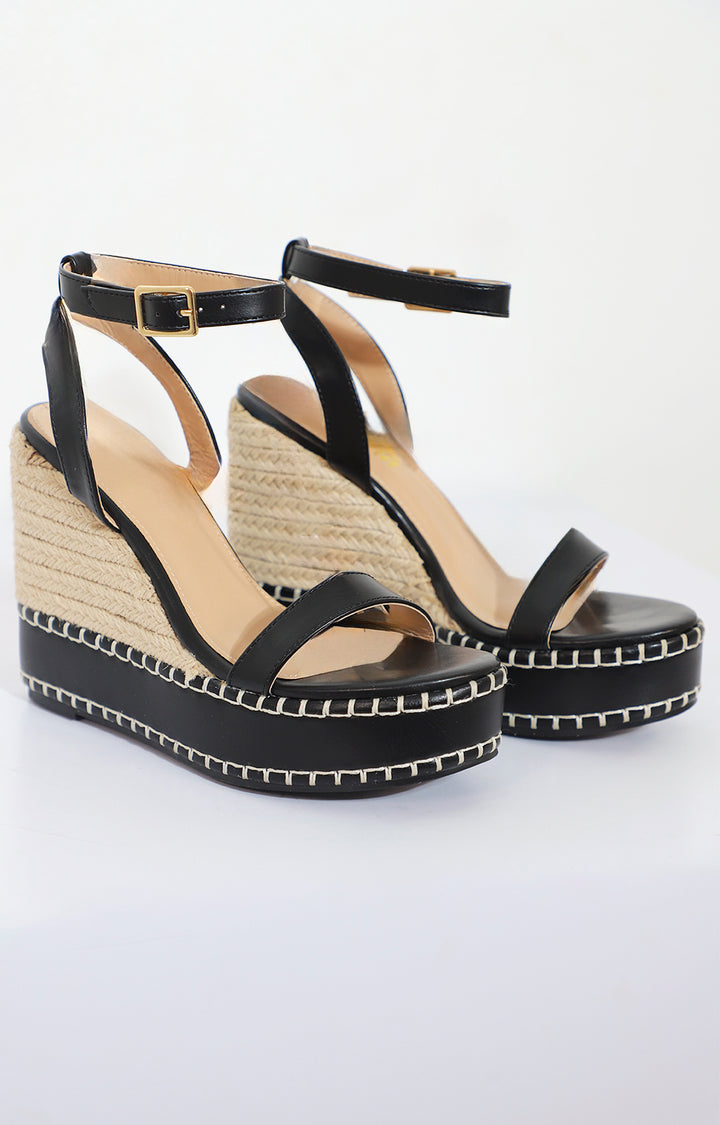 Plataforma negra con fibra natural - PLATAFORMAS Boutiquemirel 