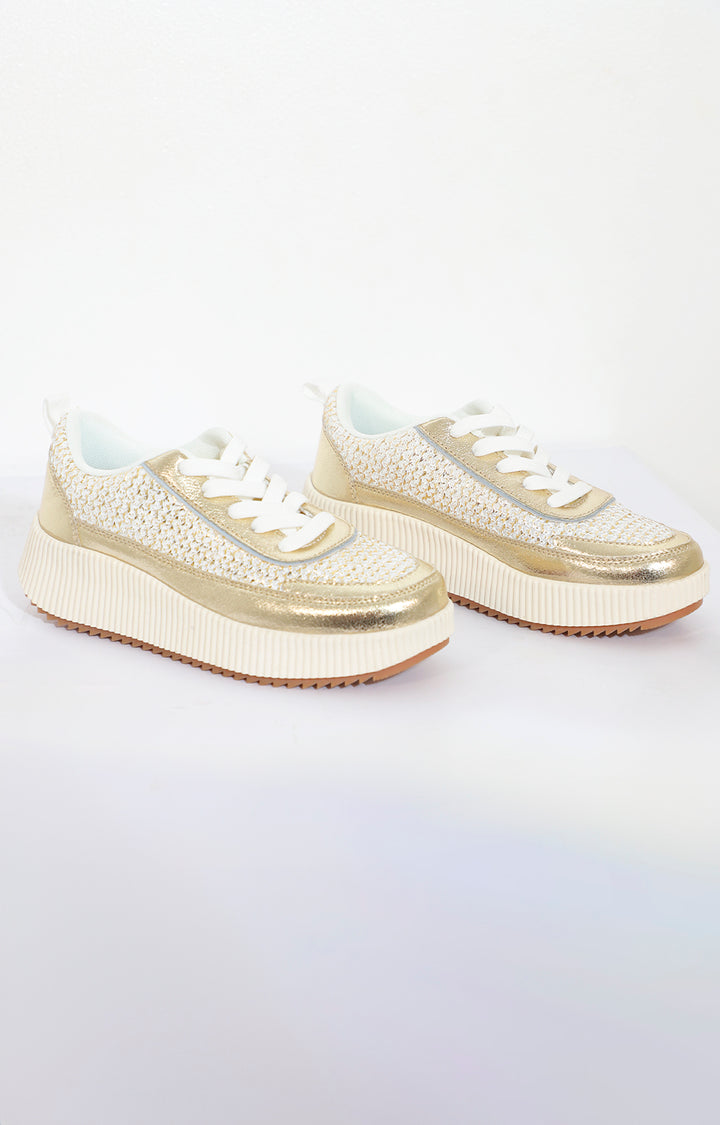 Tenis blancos con dorado - TENIS Boutiquemirel 