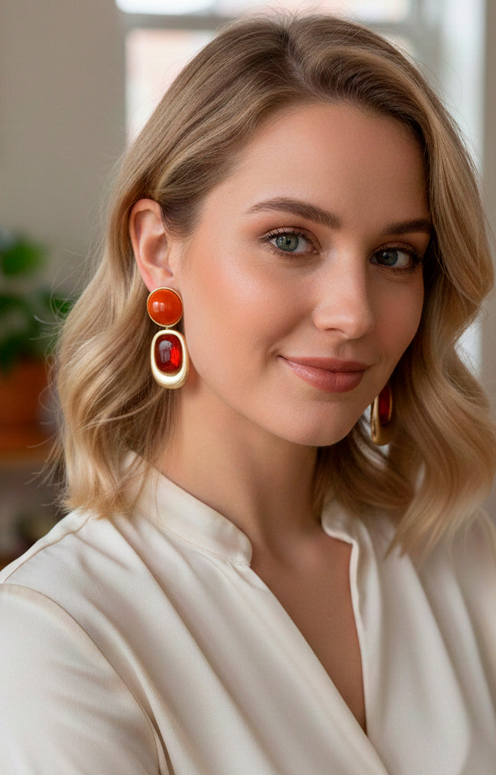 Aretes rojos largos - ARETE Boutiquemirel 