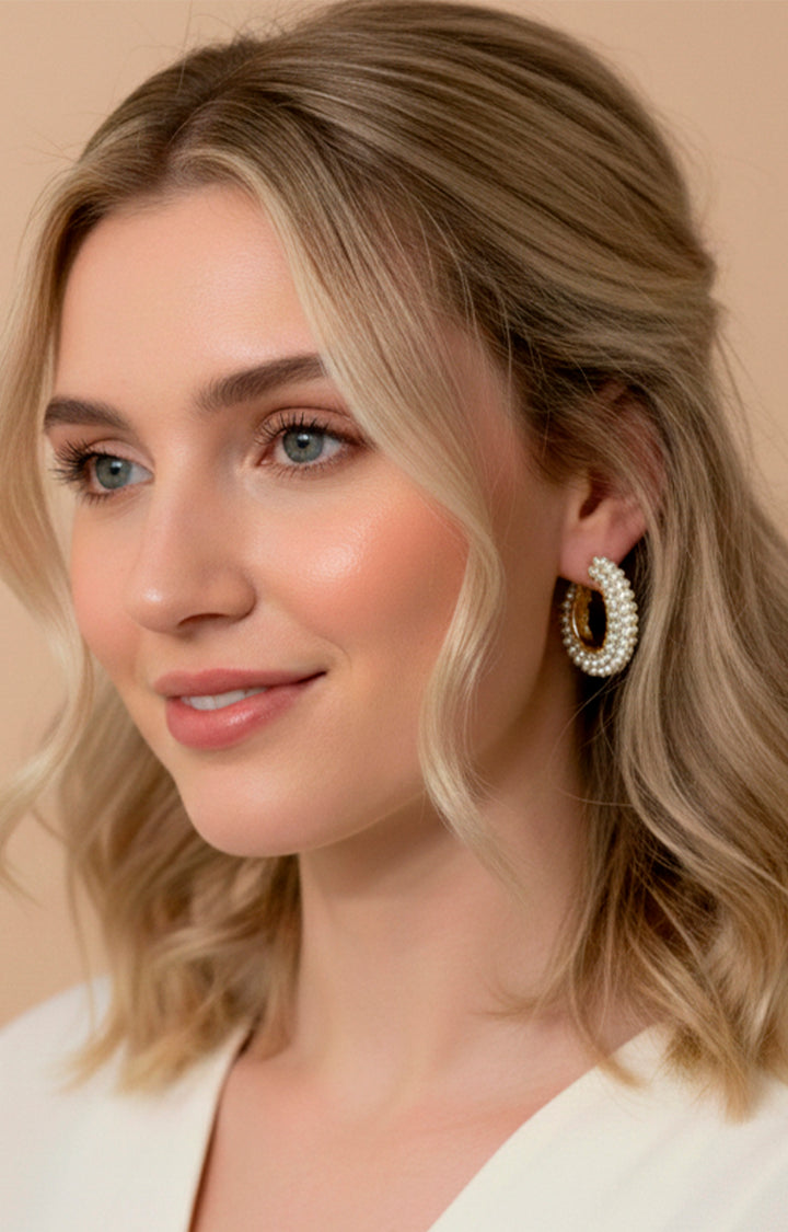 Arracadas doradas con perlas - ARETE Boutiquemirel 